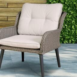 Rackhams Buxton Rattan Wicker Outdoor Lounge Chairs with Cushion, Grey - DG79 - thumbnail 5