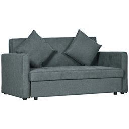 Rackhams 2 Seater Sofa Bed Convertible Bed Settee 2 Cushions Storage - Blue - Cotton - 2 Seater - thumbnail 6