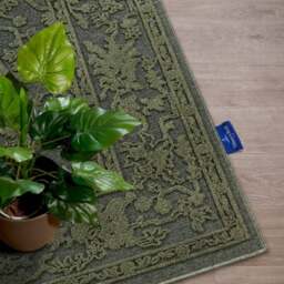 Rackhams Ambroise Short Pile Green Rug - 200X290 cm - thumbnail 4