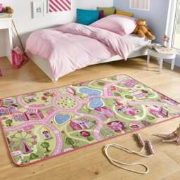 Rackhams Kids Sweettown Play Pink Rug - 90X200 cm - thumbnail 4