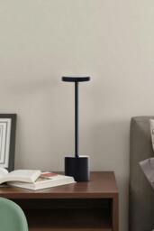 Rackhams Industrial-Style Rechargeable Dimmable Table Lamp Night Light - Black - One Size - thumbnail 2