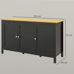 Rackhams Sideboard Buffet Storage Cabinet, Storage Cabinet with Doors, Black - thumbnail 4
