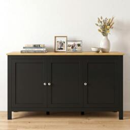 Rackhams Sideboard Buffet Storage Cabinet, Storage Cabinet with Doors, Black