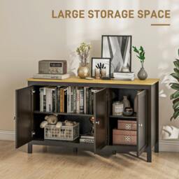 Rackhams Sideboard Buffet Storage Cabinet, Storage Cabinet with Doors, Black - thumbnail 5