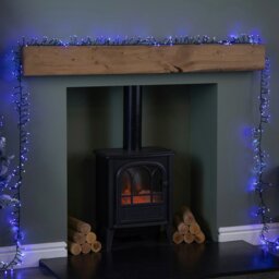 Rackhams 12.4m 960 LED Christmas Cluster Multi-Action String Lights with Timer in Blue, Purple & White - thumbnail 5