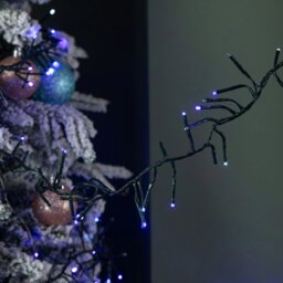Rackhams 12.4m 960 LED Christmas Cluster Multi-Action String Lights with Timer in Blue, Purple & White - thumbnail 4