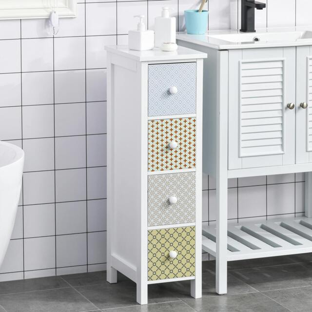 Rackhams Drawer Cabinet, 4 Drawer Storage Organizer Unit Bathroom Bedroom - image 1
