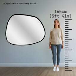 Rackhams Modern Large Antique Gold Pebble Metal Wall Mirror - 137cm x 106cm - Brown - thumbnail 4