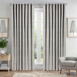 Rackhams Triple Weave Geometric Aztec Print Ring Top Blackout Curtains - Beige - 168cm width x 229cm drop - thumbnail 1