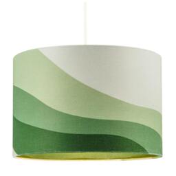 Rackhams Forest Green Linen Fabric Lamp Shade with Inner and Outer Wavy Design - thumbnail 2
