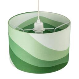 Rackhams Forest Green Linen Fabric Lamp Shade with Inner and Outer Wavy Design - thumbnail 3