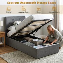 Rackhams Bed Frame Gas Side Lift Under Bed Storage Dark Grey - Double - thumbnail 5