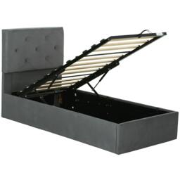 Rackhams Bed Frame Gas Side Lift Under Bed Storage Dark Grey - Double - thumbnail 3