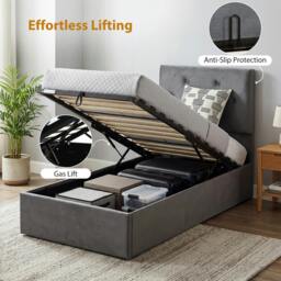 Rackhams Bed Frame Gas Side Lift Under Bed Storage Dark Grey - Double - thumbnail 6