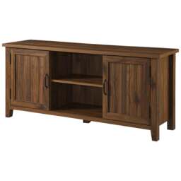 "Rackhams RANCH Walnut Dual Compartment Storage 6-Shelf up to 65"" Flat Screen TV Cabinet - Walnut - TV Cabinet" - thumbnail 5