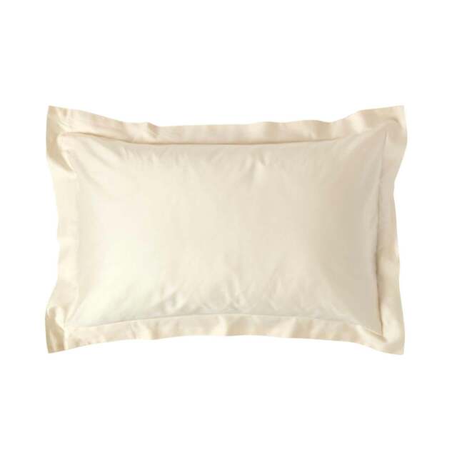 Rackhams Organic 400 TC Egyptian Cotton Sateen Oxford Pillowcase, Standard Size - Cream - image 1