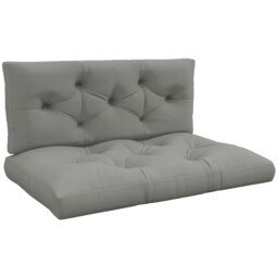 Rackhams 2 Seater Outdoor Seat Cushions and Back for Pallet, Light Grey - thumbnail 2