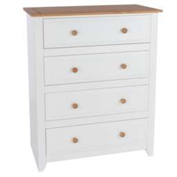 Rackhams Capri 4-Drawer Chest of Drawers - white - thumbnail 2
