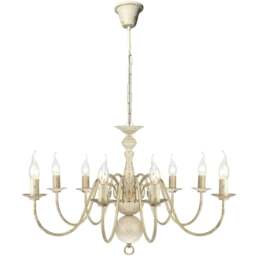Rackhams Antique White Metal Chandelier 8 x E14 Bulbs - White - Metal