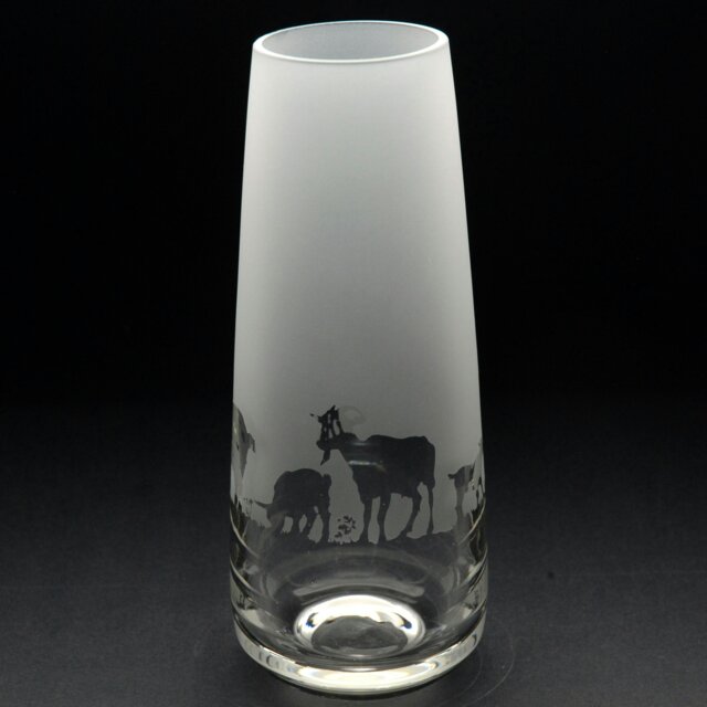 Rackhams Goat Glass Bud Vase - Hand Etched/Engraved Gift - image 1