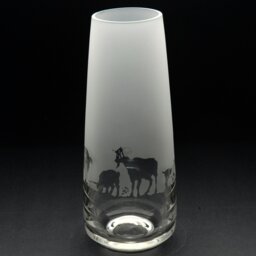 Rackhams Goat Glass Bud Vase - Hand Etched/Engraved Gift - thumbnail 1