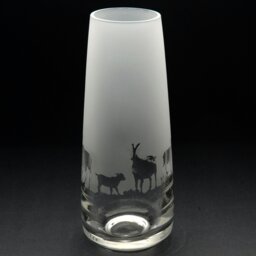 Rackhams Goat Glass Bud Vase - Hand Etched/Engraved Gift - thumbnail 2