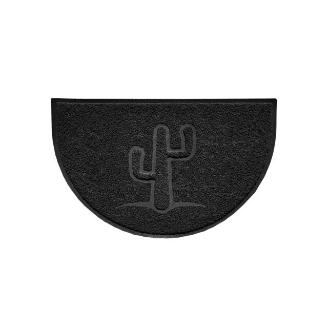 Rackhams Cactus Embossed Halfmoon Spaghetti Indoor/Outdoor Doormat - Black - Yes (Suitable for Indoor) - image 1