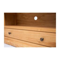 Rackhams Lucca Waxed 1 Drawer TV Cabinet Brass Knob - Light Brown - thumbnail 5