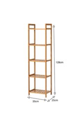 Rackhams 5 Tier Wood Audriel Bookcase - Brown - thumbnail 6