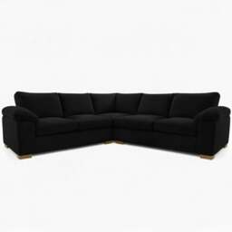 Rackhams Riva Amalfi Jumbo Cord Large Corner - 5 Seater Large Corner Sofa - Black - thumbnail 1