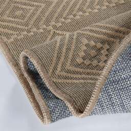 Rackhams Aztec Beige Jute Looking Washable Rug - 60X180 cm - thumbnail 4