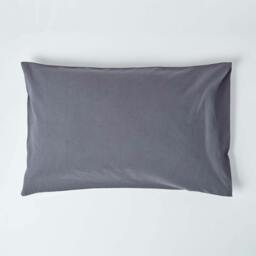 Rackhams French Flax Linen Housewife Pillowcase, King Size - Dark Grey - thumbnail 1