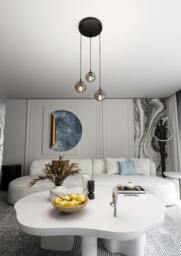 Rackhams COSMO Pendant lamp  3 x E14 Black with Graphite Shade - thumbnail 3