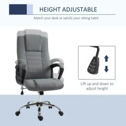 Rackhams Linen-Look Swivel Office Chair - Dark Grey - thumbnail 4