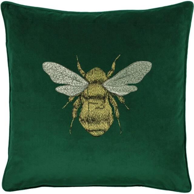 Rackhams Hortus Bee Cushion Cover - Emerald Green - 50cm x 50cm - Emerald Green - 100% Polyester - image 1