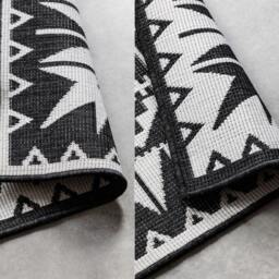 Rackhams Dynamic Indoor & Outdoor Reversible Black Rug - 80X150 cm - thumbnail 3