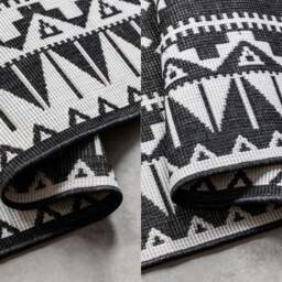 Rackhams Dynamic Indoor & Outdoor Reversible Black Rug - 80X150 cm - thumbnail 2