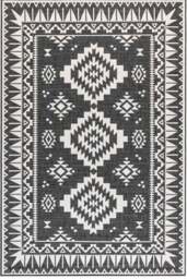 Rackhams Dynamic Indoor & Outdoor Reversible Black Rug - 80X150 cm - thumbnail 1