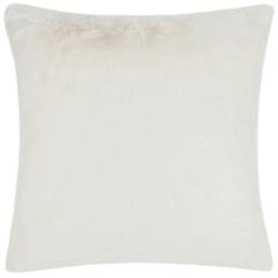Rackhams Stanza Faux Fur Cushion Cover - White - 55cm x 55cm - White - 100% Polyester - thumbnail 1