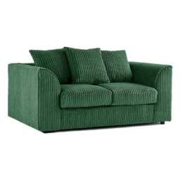 Rackhams Luxor Full Jumbo Cord 2 Seater - Scatter Back - Green