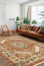 Rackhams Nomad Vintage Persian-Style Orange Rug - 120X180 cm - thumbnail 4