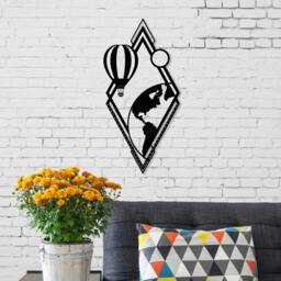 Rackhams Modern Metal Wall Art From Earth Theme Home Ornament Decorative Minimalist Design Hanging Wall Sculpture, Black - Metal - Black - thumbnail 2
