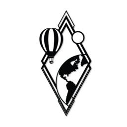 Rackhams Modern Metal Wall Art From Earth Theme Home Ornament Decorative Minimalist Design Hanging Wall Sculpture, Black - Metal - Black - thumbnail 1