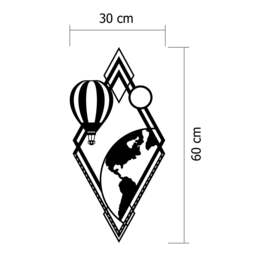 Rackhams Modern Metal Wall Art From Earth Theme Home Ornament Decorative Minimalist Design Hanging Wall Sculpture, Black - Metal - Black - thumbnail 3