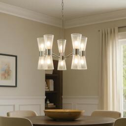 Rackhams HERRERA 10 LIGHT POLISHED CHROME PENDANT CEILING LIGHT - thumbnail 1