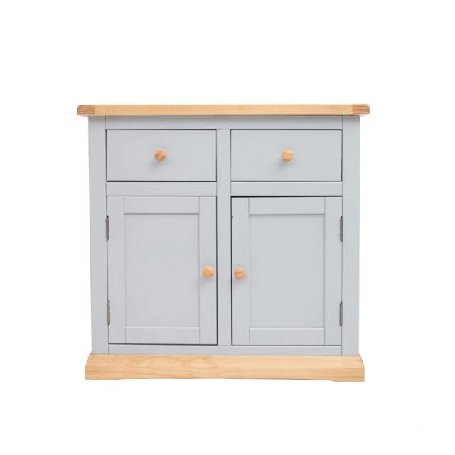 Rackhams Bomporto Light Grey 2 Drawer 2 Door Sideboard Wood Knob - Light Grey - image 1