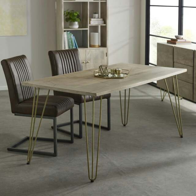 Rackhams Rectangular 6 Seater Dining Table Barbuto Light Mango - Wood - 160CM X 85CM X 76CM (LXDXH) - Dining Table - image 1