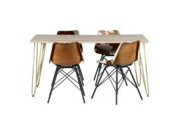 Rackhams Rectangular 6 Seater Dining Table Barbuto Light Mango - Wood - 160CM X 85CM X 76CM  (LXDXH) - Dining Table - thumbnail 5