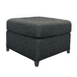 Rackhams Paris Boucle Fabric Charcoal Footstool - thumbnail 3