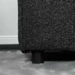 Rackhams Paris Boucle Fabric Charcoal Footstool - thumbnail 2